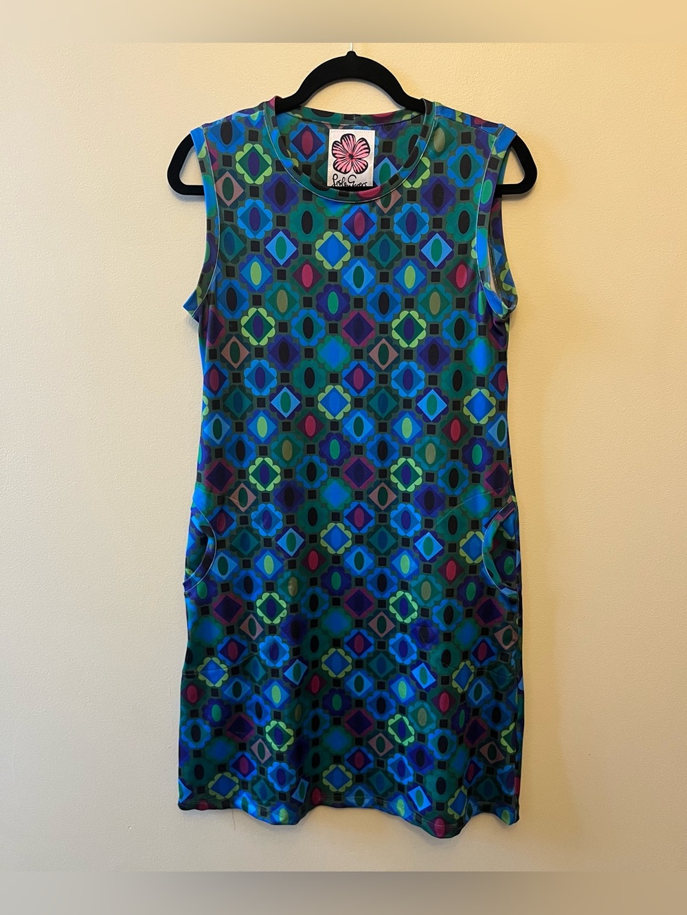 Lesley Evers Retro Mod Sleeveless Shift Dress Women's Size Small